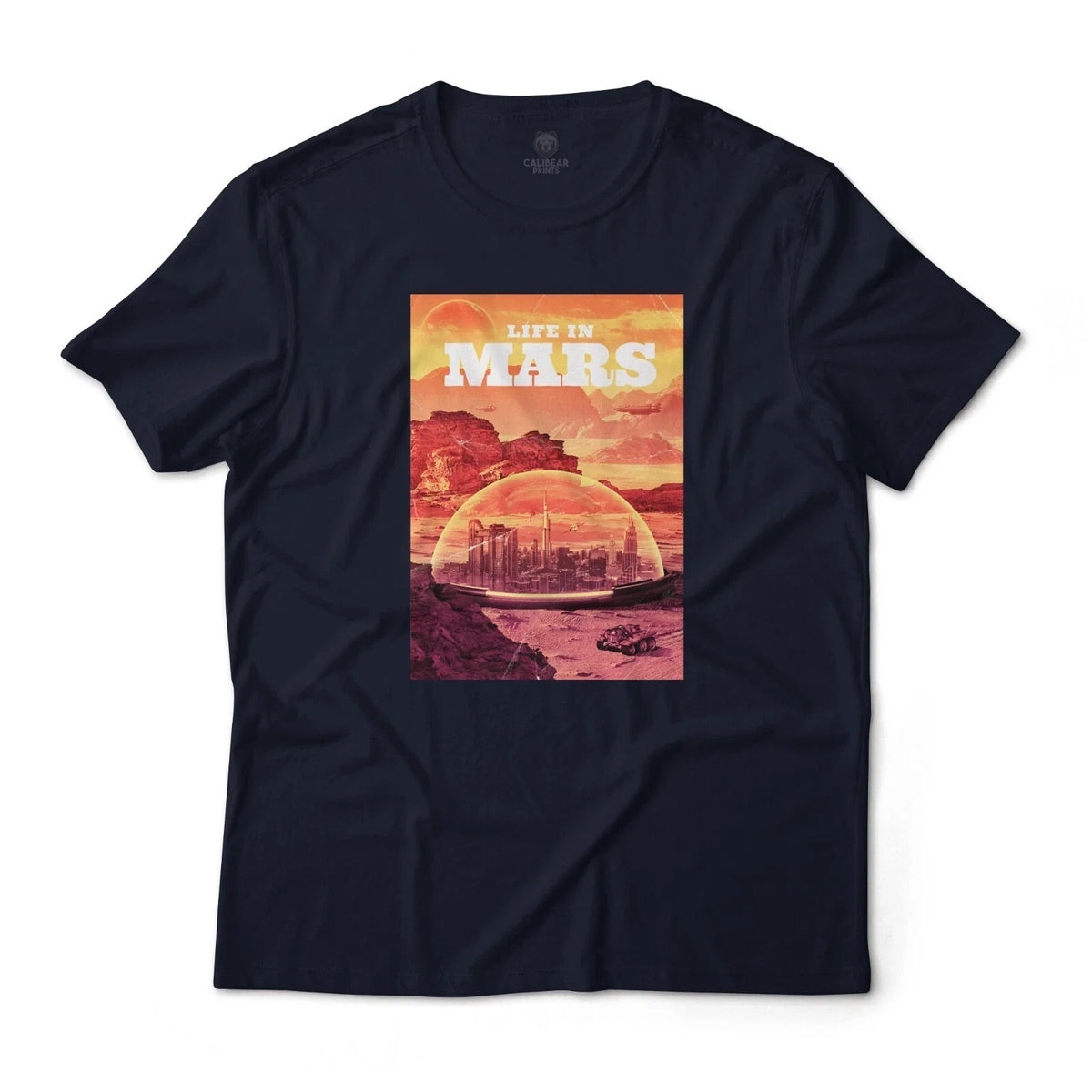 Life In Mars Sci-Fi Retro Art Aesthetic Graphic Lightweight Cotton Unisex