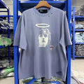 Mens High Street Angel Print Vintage Distressed Top Tee Summer Cotton Unisex