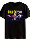 [Pulp Fiction ] Black Men's Pulp Fiction Graphic | Casual Crew Ne Unisex