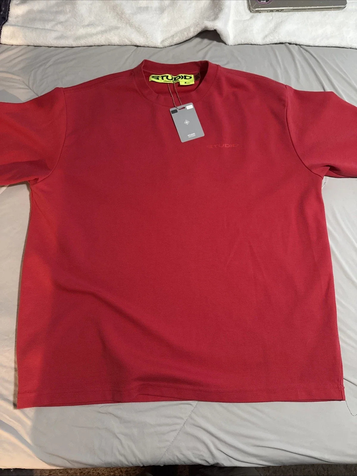 STUDIO Suervsn Red Men’s Large New With Tags Minimal Logo Streetwear Tee Unisex