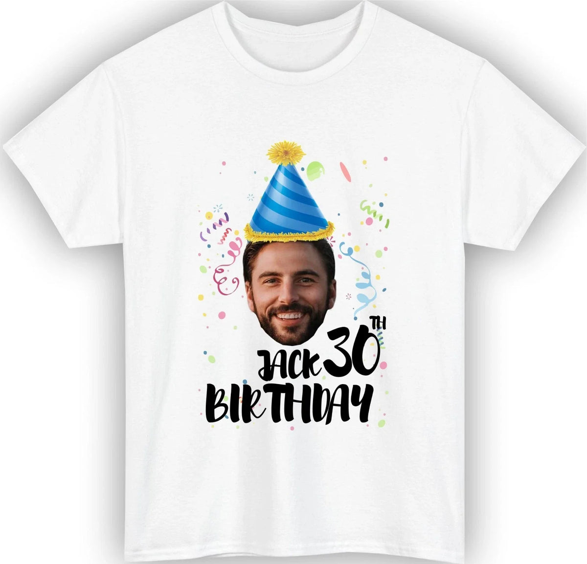 Personalise Birthday Crew Custom Photo Name Age Matching Group Party Top Unisex