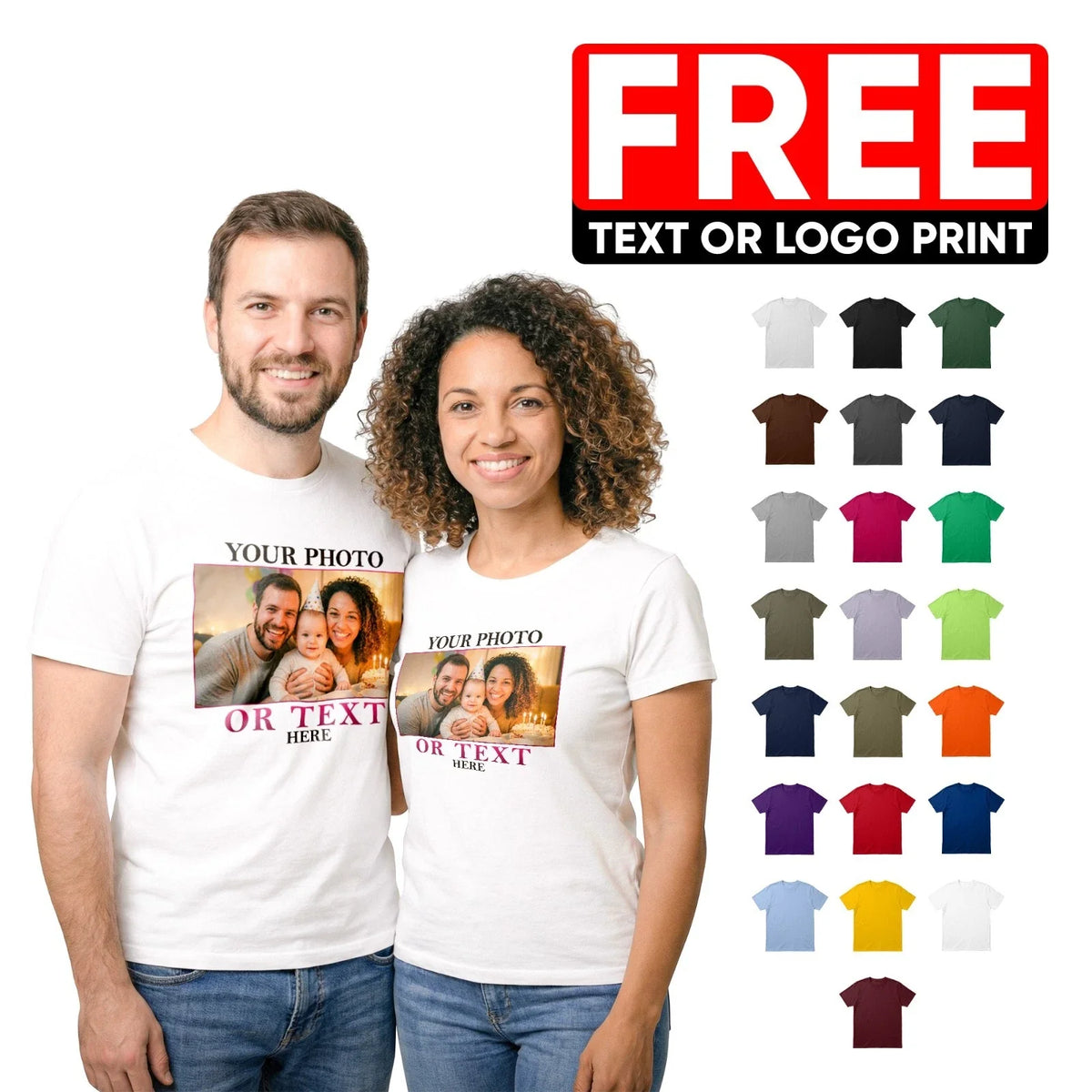 Personalised – Custom Name, Text & Logo | Men’s Organic Cotton Tee Unisex
