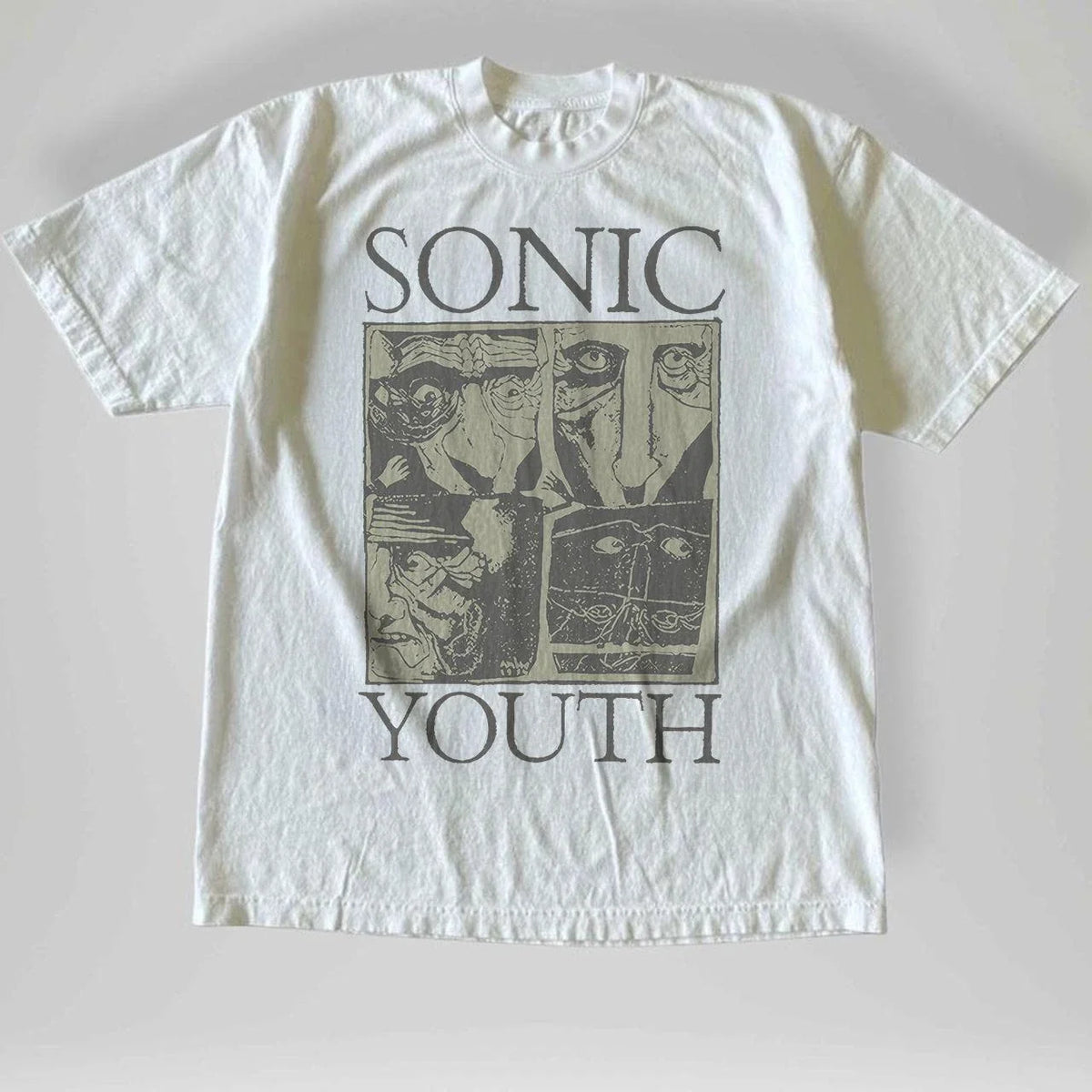 Vintage Style Kaos Band Sonic Youth Comic Tshirt Unisex