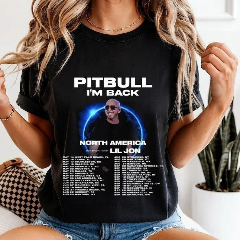 Pitbull I'm Back North America Tour 2026 , Vintage Pitbull Merch Unisex