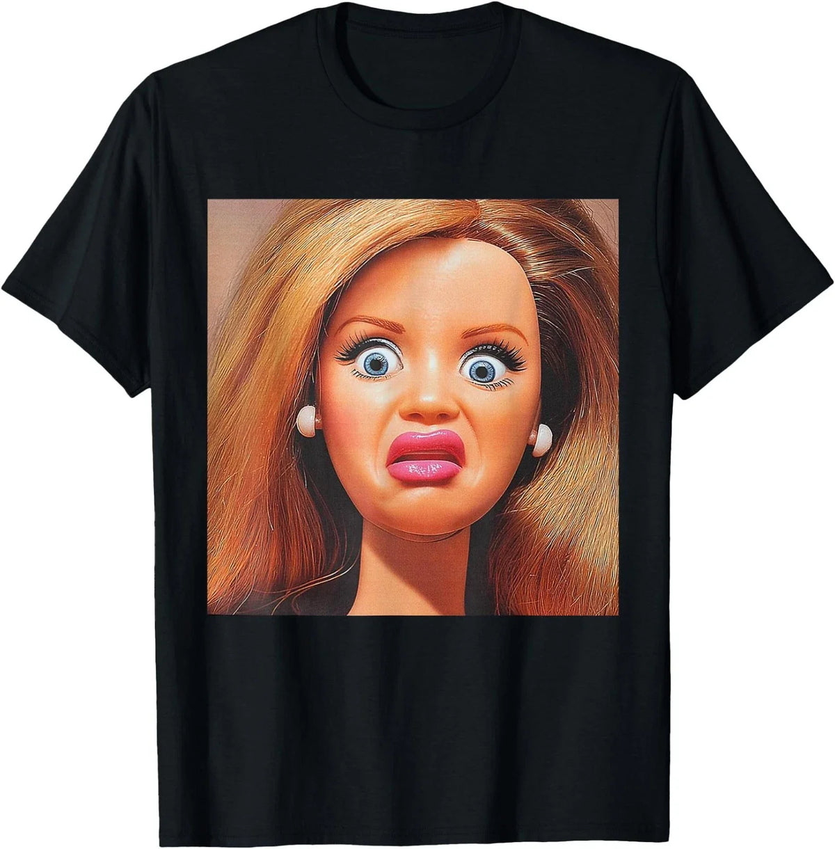Funny Disgusting Doll face Meme Hilarious Sarcastic Gift Y2K Unisex