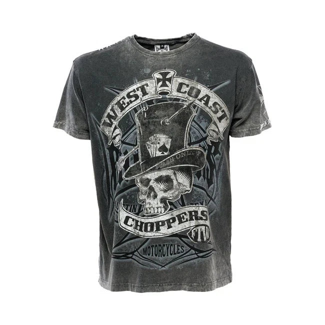 WEST COAST CHOPPERS CASH ONLY TEE BLACK/GREY **BRAND NEW** Unisex