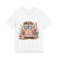 Live Simply van, t-shirt | floral camper illustration, boho road trip tee