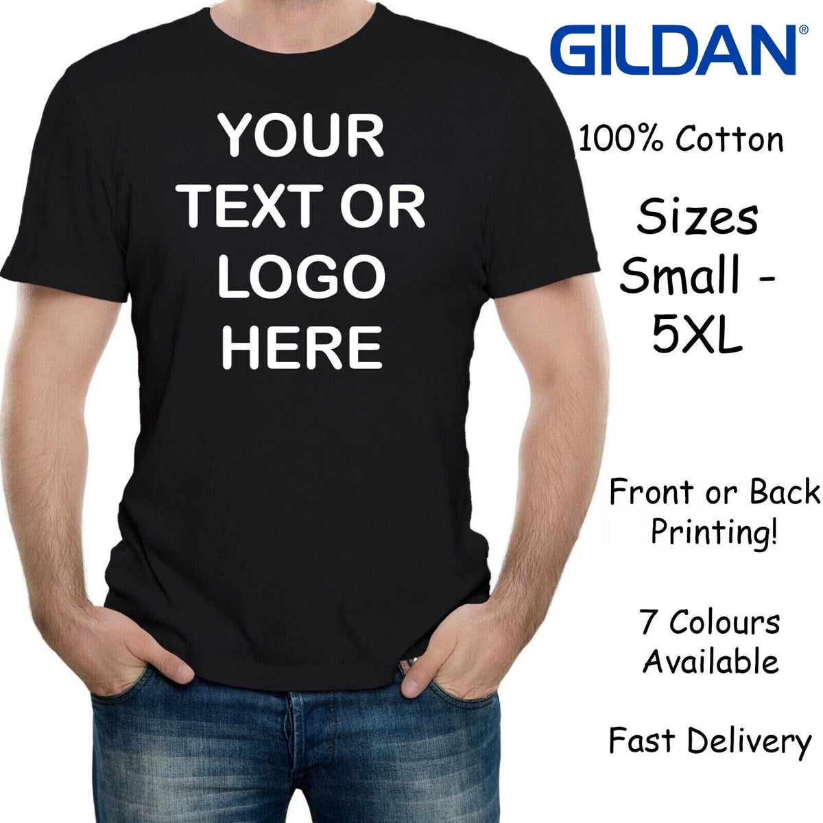 Personalised Men's Custom Printed Stag Customised Tee Front Back Gildan Unisex