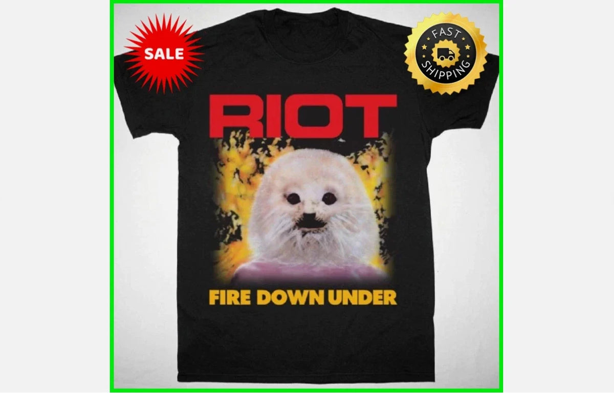 RIOT Fire Down Under 1981 Black Cotton Unisex