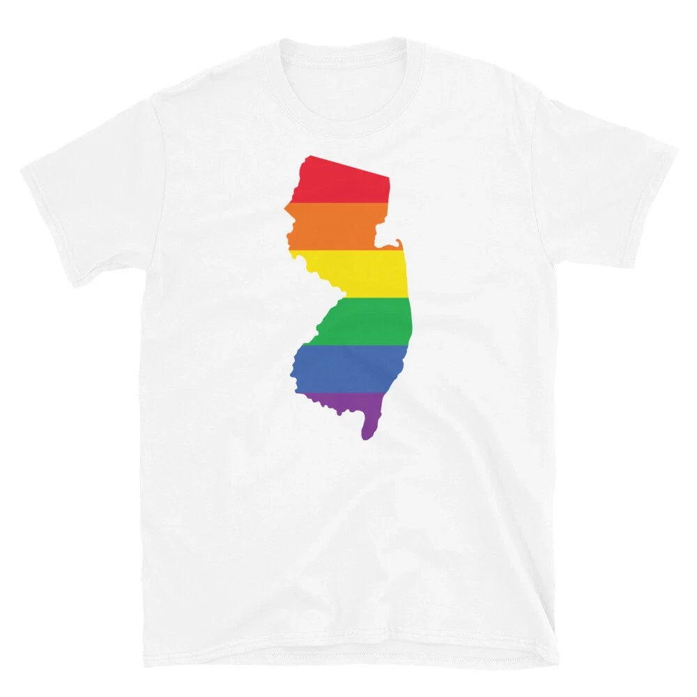New Jersey State LGBTQ Rainbow Flag Gay Pride Short-Sleeve Unisex Unisex
