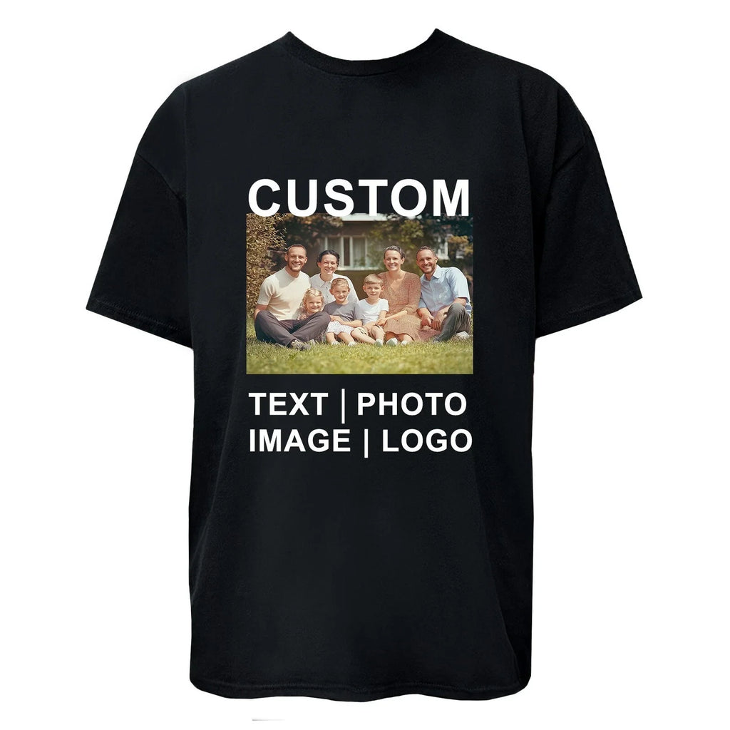 Custom Tee Personalized T Shirt Print Your Logo Photo Text Custom Made Shirt Tee Unisex