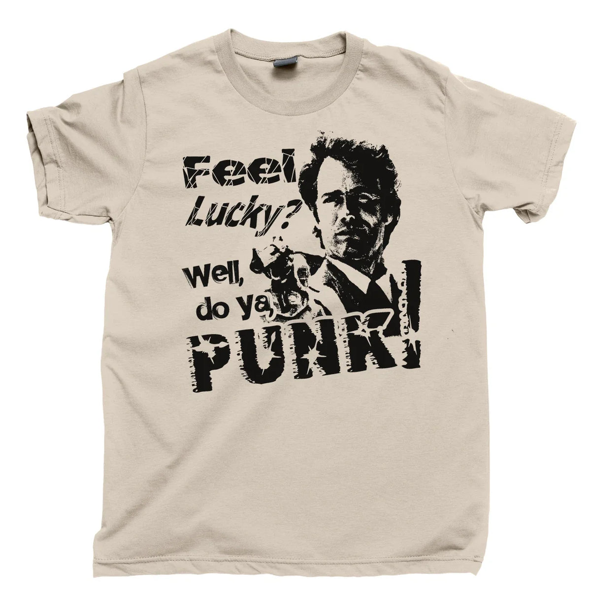 DO YOU FEEL LUCKY PUNK T Shirt Clint Eastwood Movie Tee DVD Blu Ray Collection Unisex