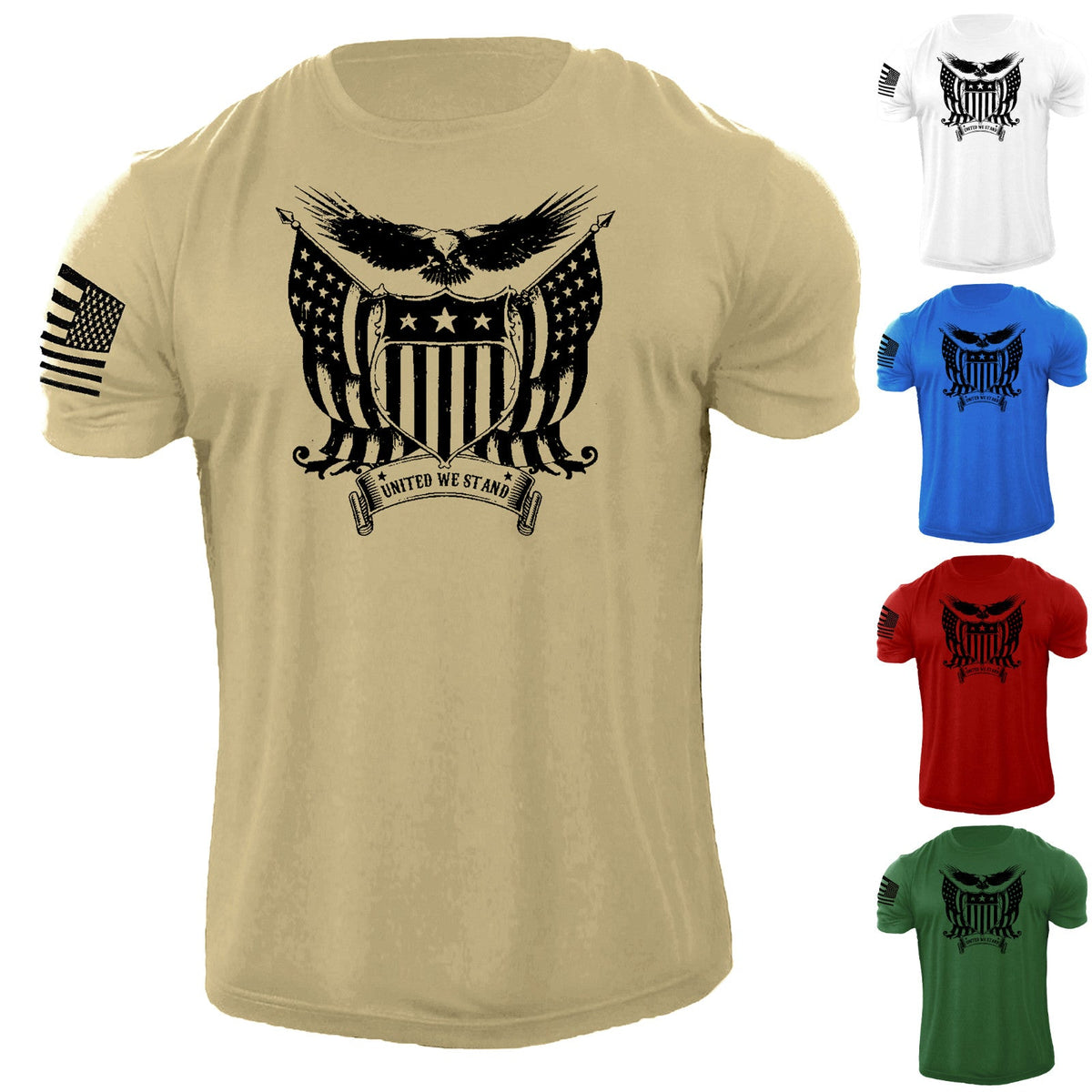 Men's American Eagle Flag T Shirt USA Distressed Patriotic 100% Cotton Unisex