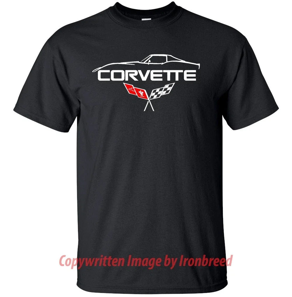 1977-82 Chevy C3 CORVETTE Classic Muscle Car Emblem Side Body Silhouette Unisex