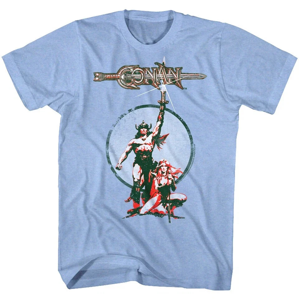 Conan the Barbarian Vintage Movie Poster Men's Schwarzenegger Movie Tee Unisex
