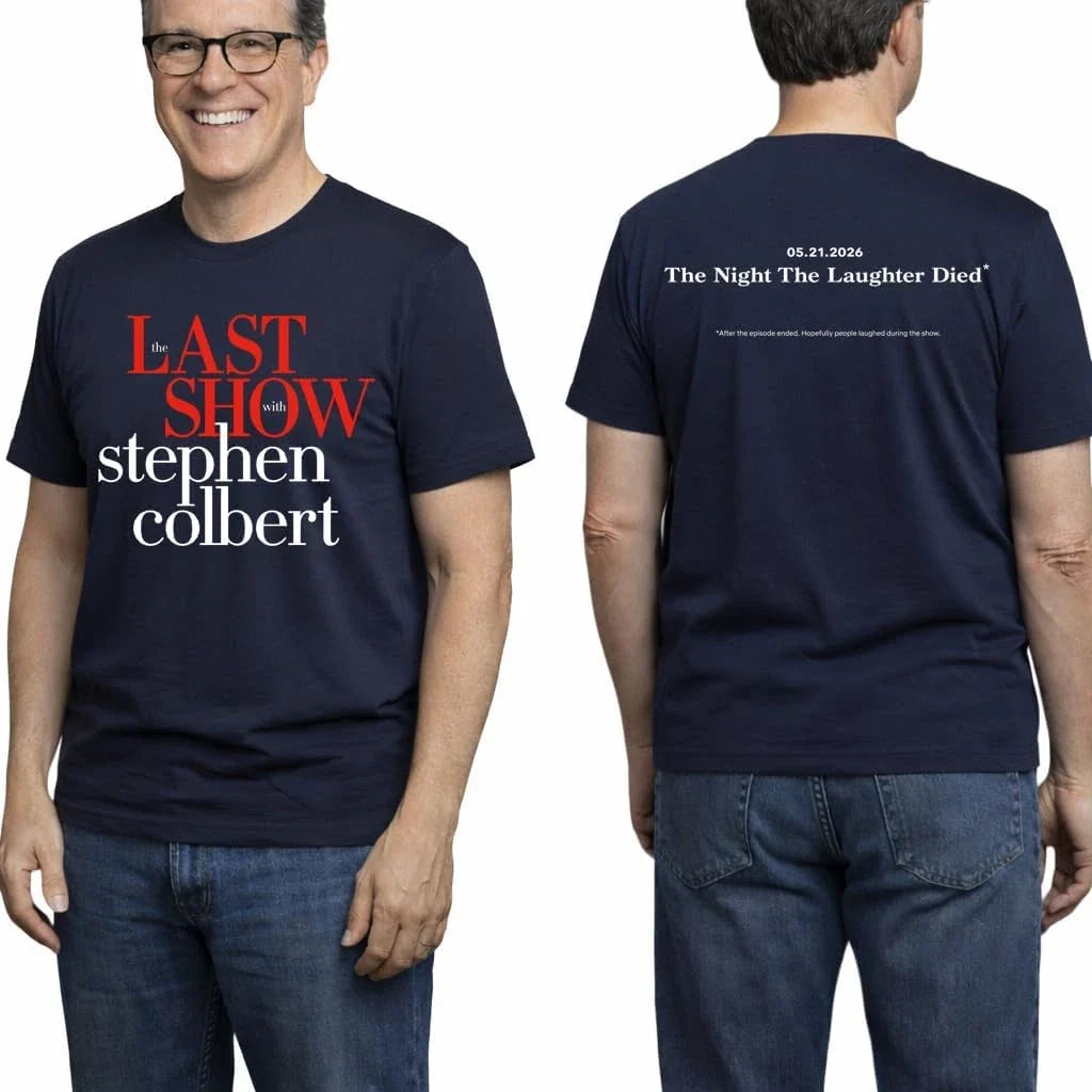 Stephen Colbert The Last Show Late Show Tribute Graphic Tee Navy Blue Unisex