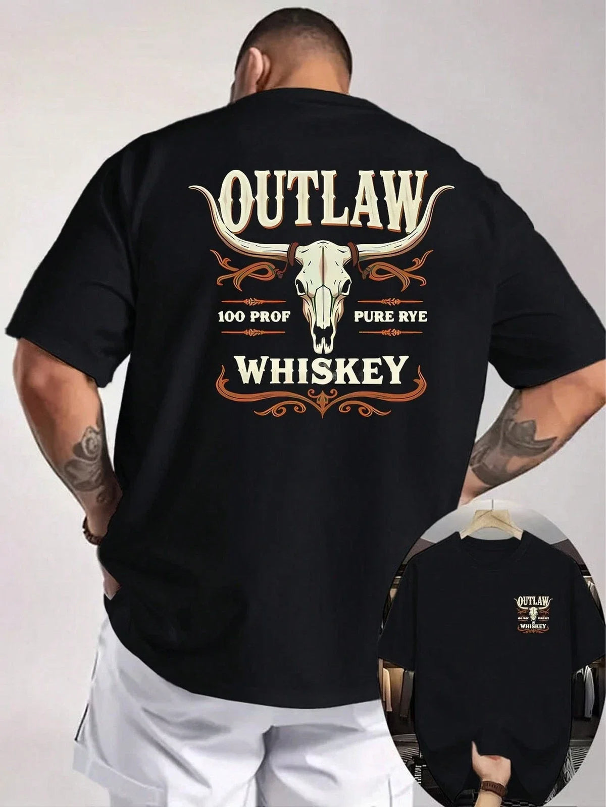 Western Double-Sided Print Men's , American Retro Elements Unisex