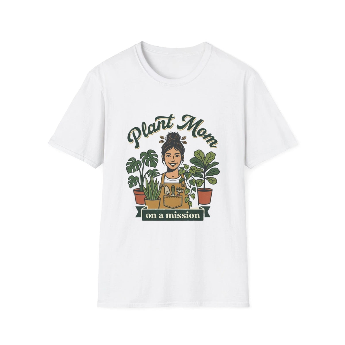 Plant Mom T-Shirt | Plant Lady Illustration with Potted Plants