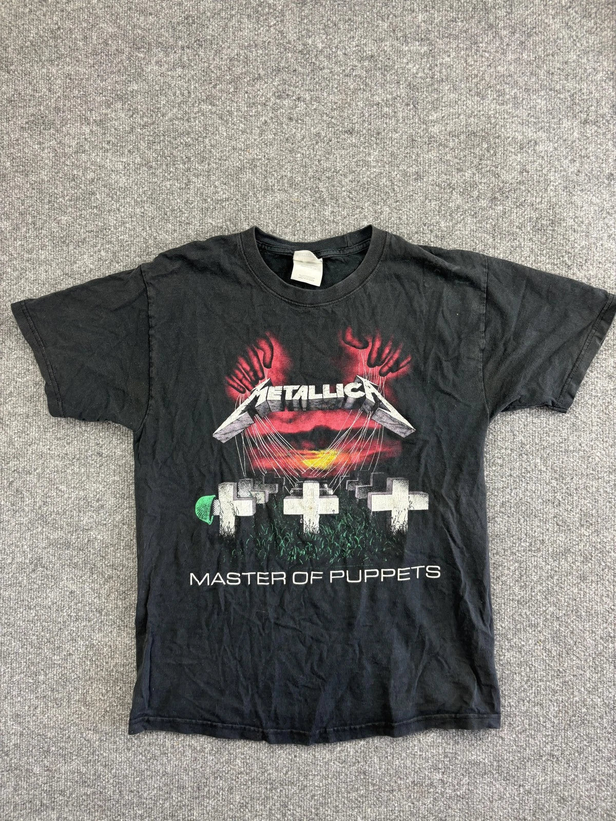 Vintage Metallica Shirt Mens Medium Black Master of Puppets Band Tee 90s Rock Unisex