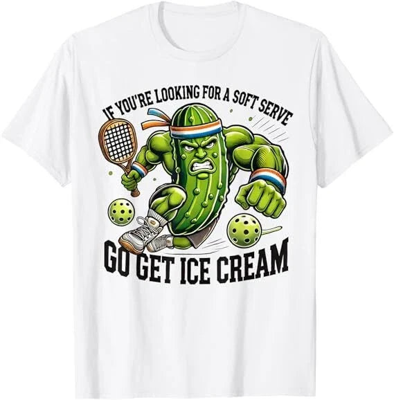 Funny Pickleball Lover Pun With a Pickle Playing Pickle Ball Unisex