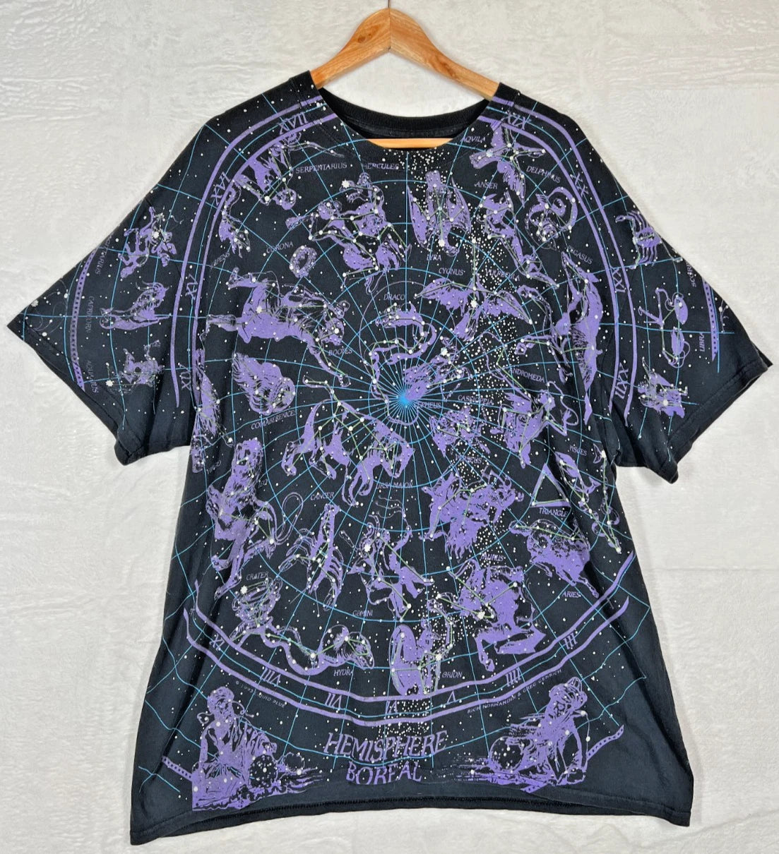 Liquid Blue Zodiac TShirt Men’s XL Black Purple Astrology Tee