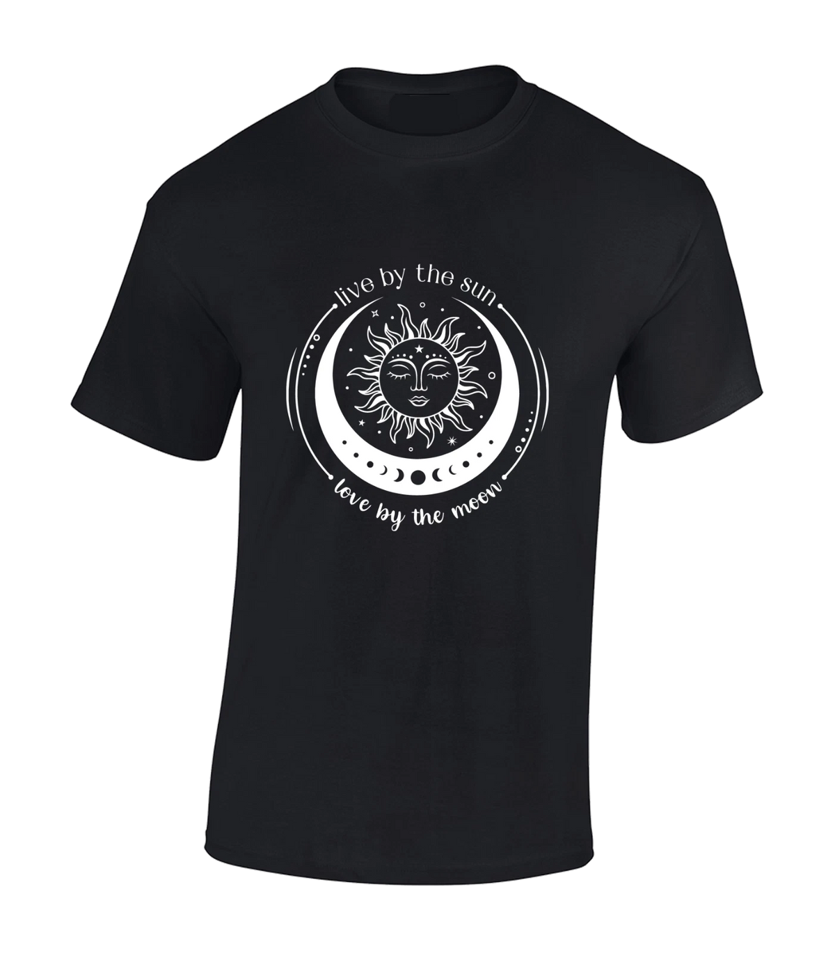 LIVE BY THE SUN MENS T SHIRT MOON NAMASTE YOGA MANDALA CAMPER VAN NATURE TOP