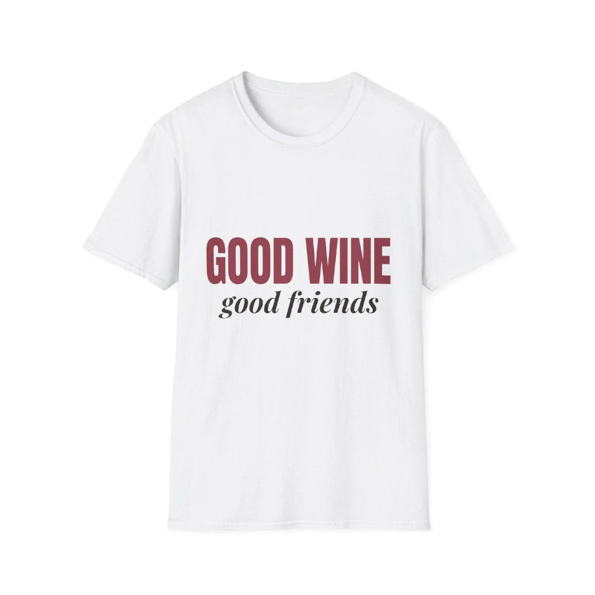 Good Wine Good Friends T Shirt Women Funny Wine Slogan Vintage Graphic Tee Gift Unisex