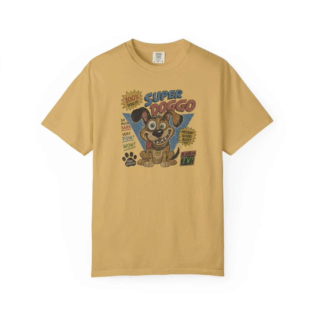 Super Doggo Comic Art , Retro Puppy Graphic Tee,Custom Funny Shirt,Cotton Unisex