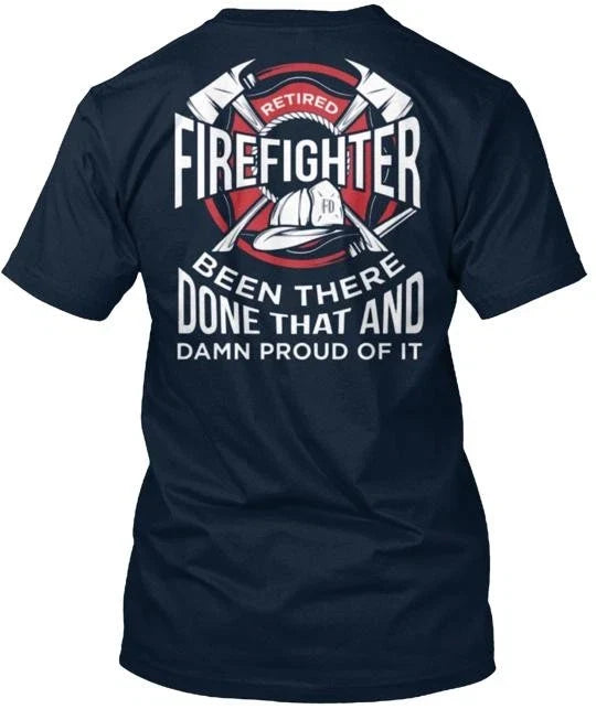 Retired Firefighter T Made in the USA Size S to 5XL Unisex