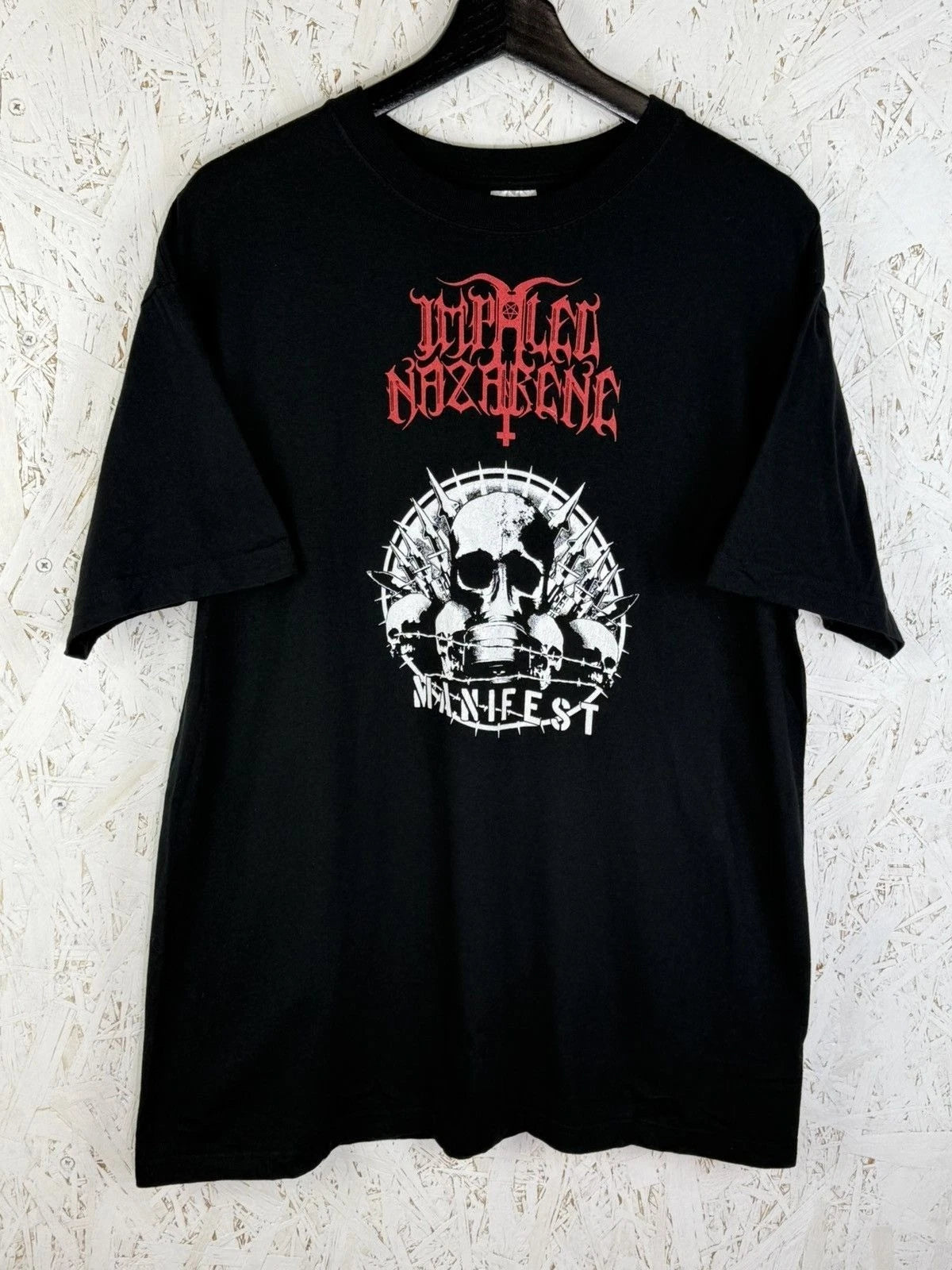 Impaled Nazarene Manifest 2007 Black Metal Band T-Shirt Black Size L Vintage