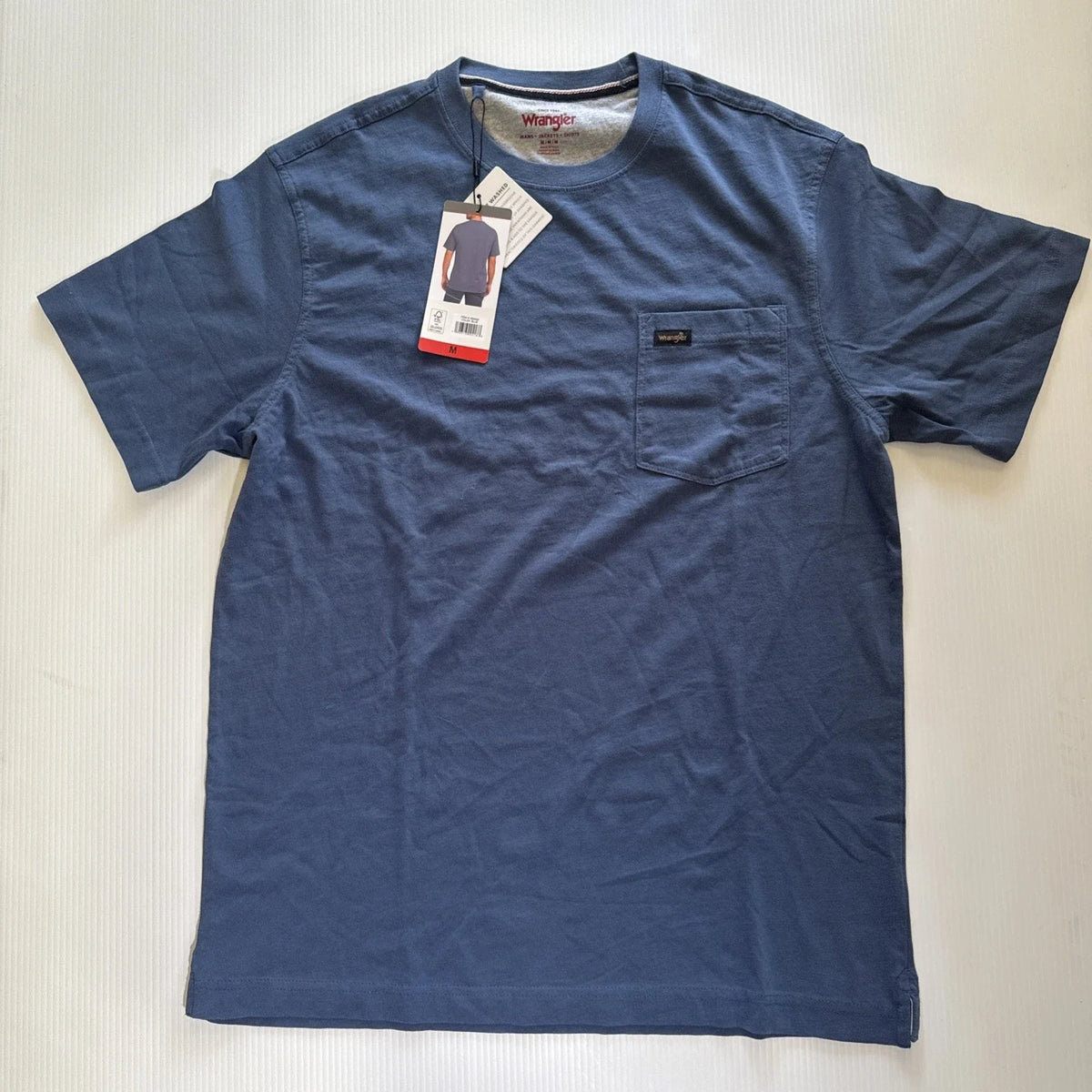 Wrangler Pocket Short Sleeve Color Blue Size M Unisex