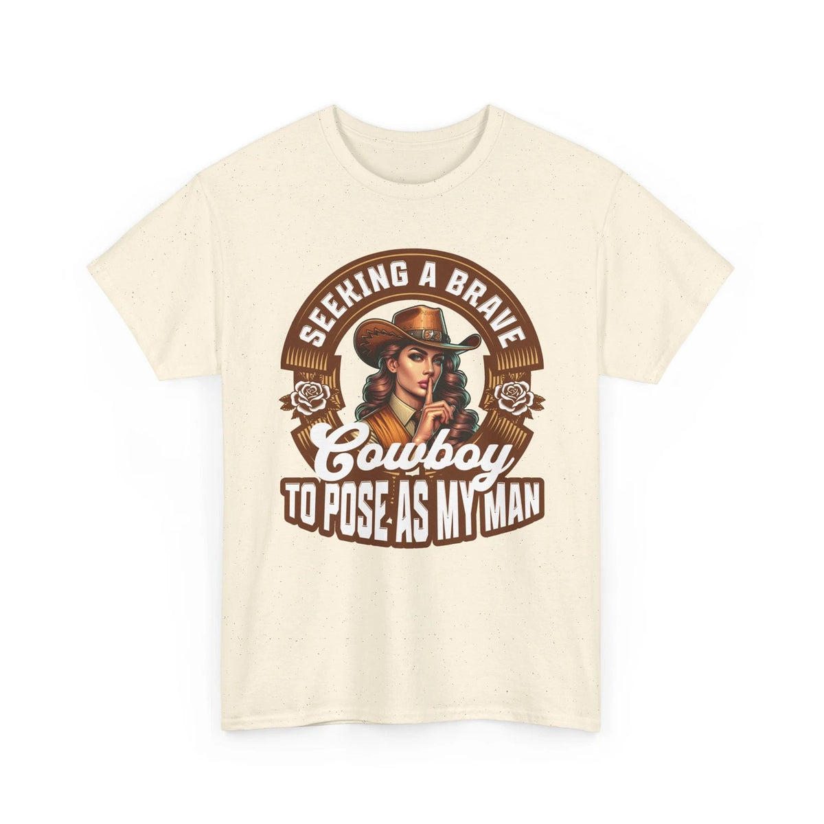 Seeking A Brave Cowboy Shirt Funny Cowgirl Western Country Sarcastic Graphic Tee