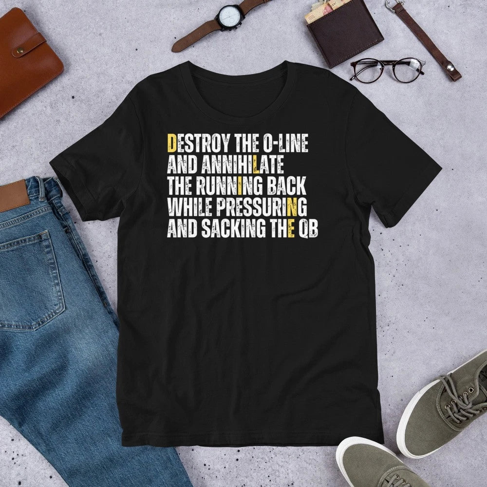 D-Lineman Definition Football Season Funny Game Day Saying t-shirt