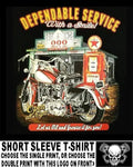 Last Chance Gas & Dependable Service Garage Biker Skull Motorcycle WS54 Unisex