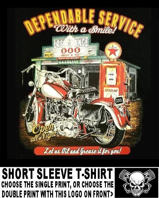 Last Chance Gas & Dependable Service Garage Biker Skull Motorcycle WS54 Unisex