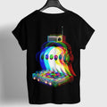 DJ Ghost Retro Neon Halloween Rave Music Festival Graphic Tee Back Print Unisex