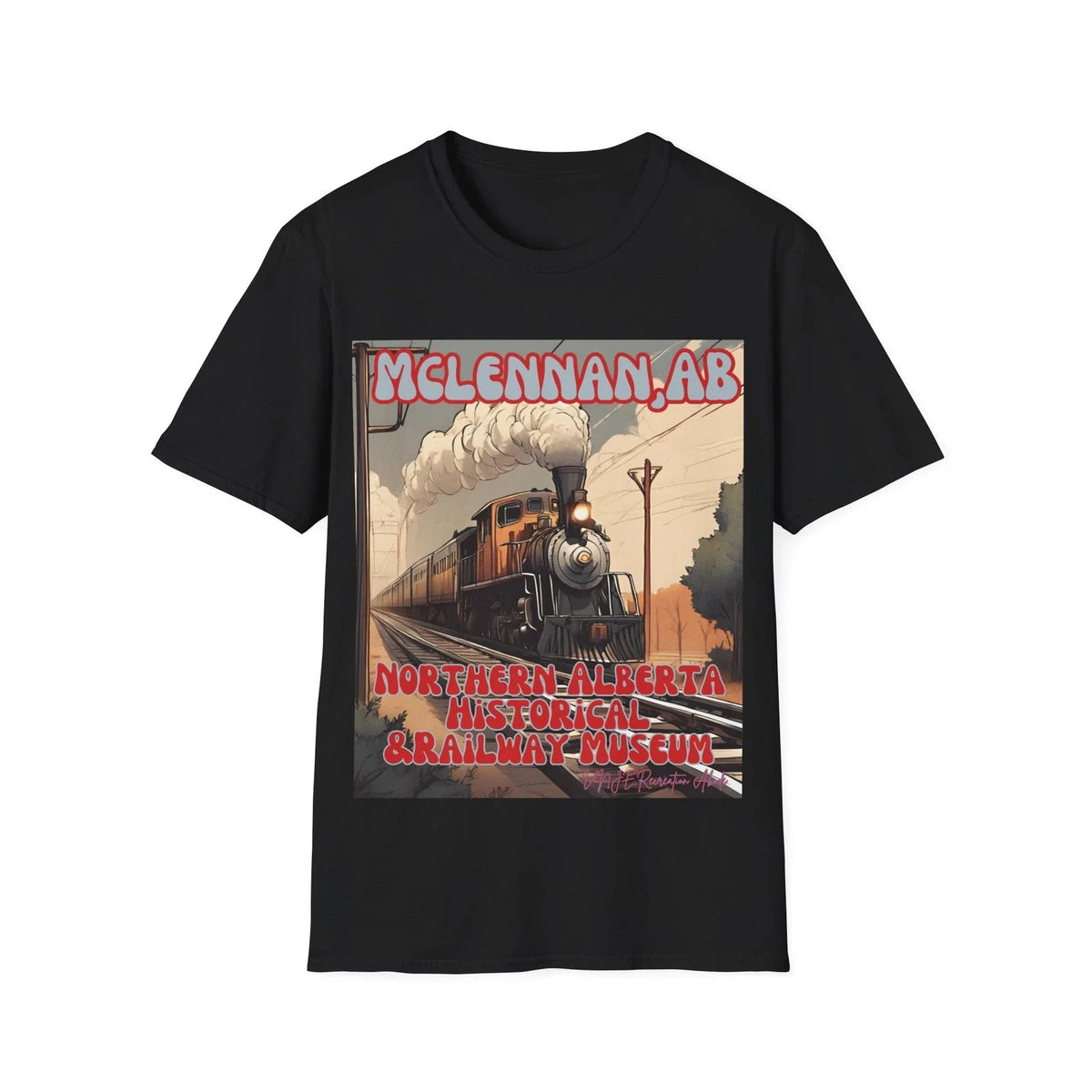 Vintage Steam Locomotive Train Tee | Railroad Poster Graphic Unisex