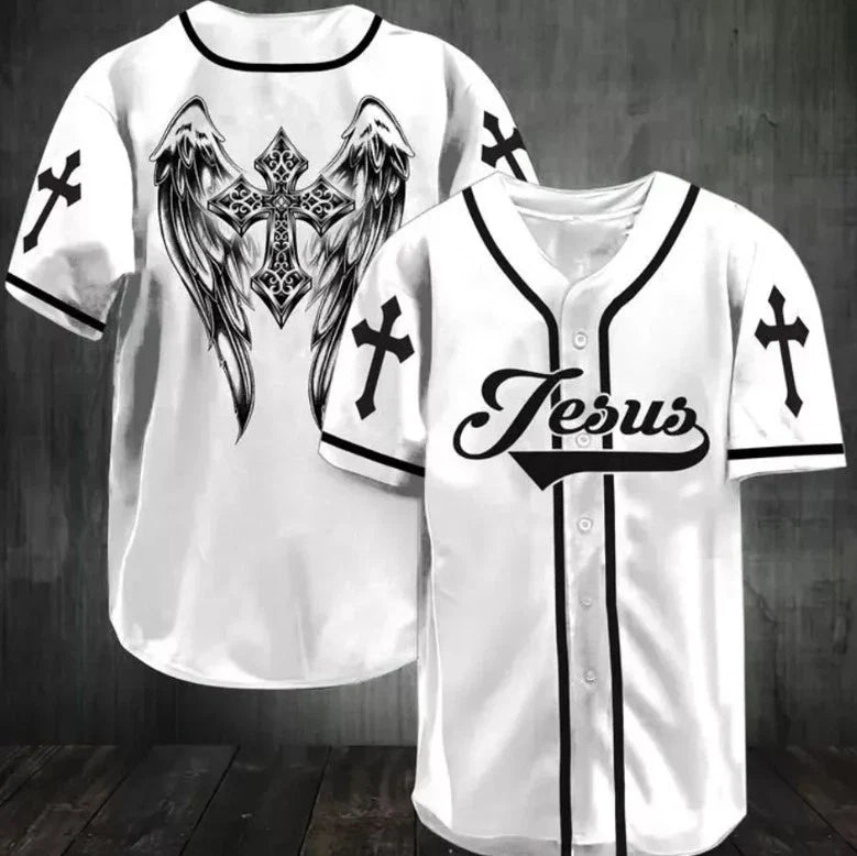 Jesus - Beautiful wings Baseball Jersey Unisex