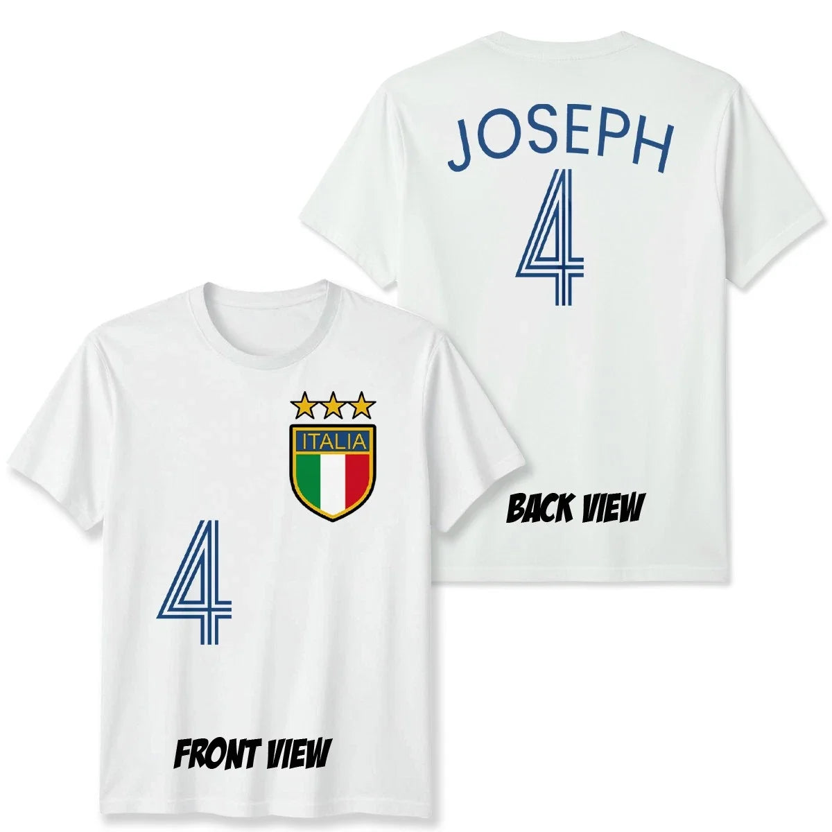 Italy Personalized Custom Name And Number Football Unisex T Shirt Game Day Gift Unisex