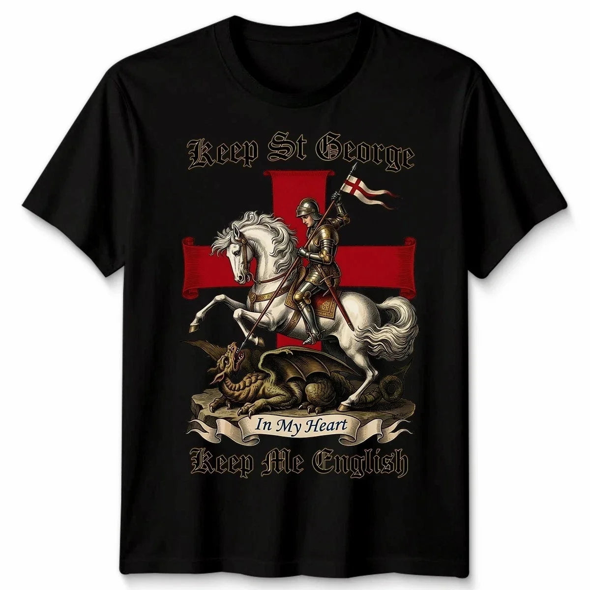 Keep St George In My Heart English Flag Unisex Tshirt St Georges Day Gift Unisex