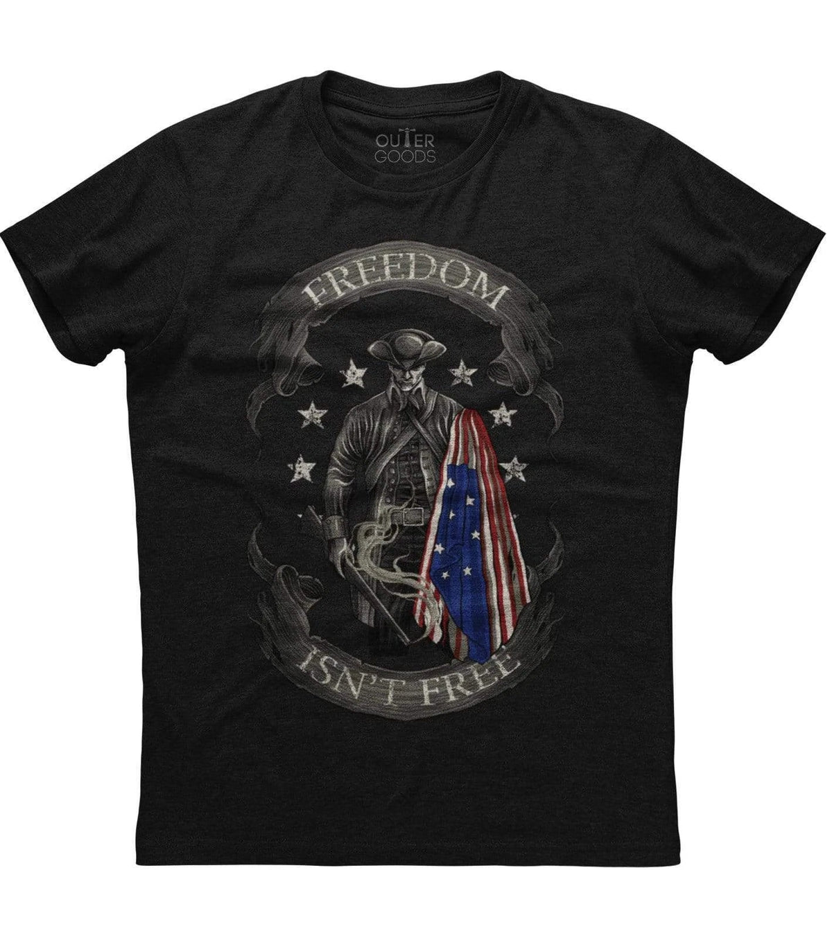 Mens Freedom Isn't Free American Flag Patriotic Soldier USA Gun Rights Unisex