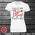 Glass Of Wine True Crime In Bed By Nine T-shirt Ladies Mens TV Chill Gift