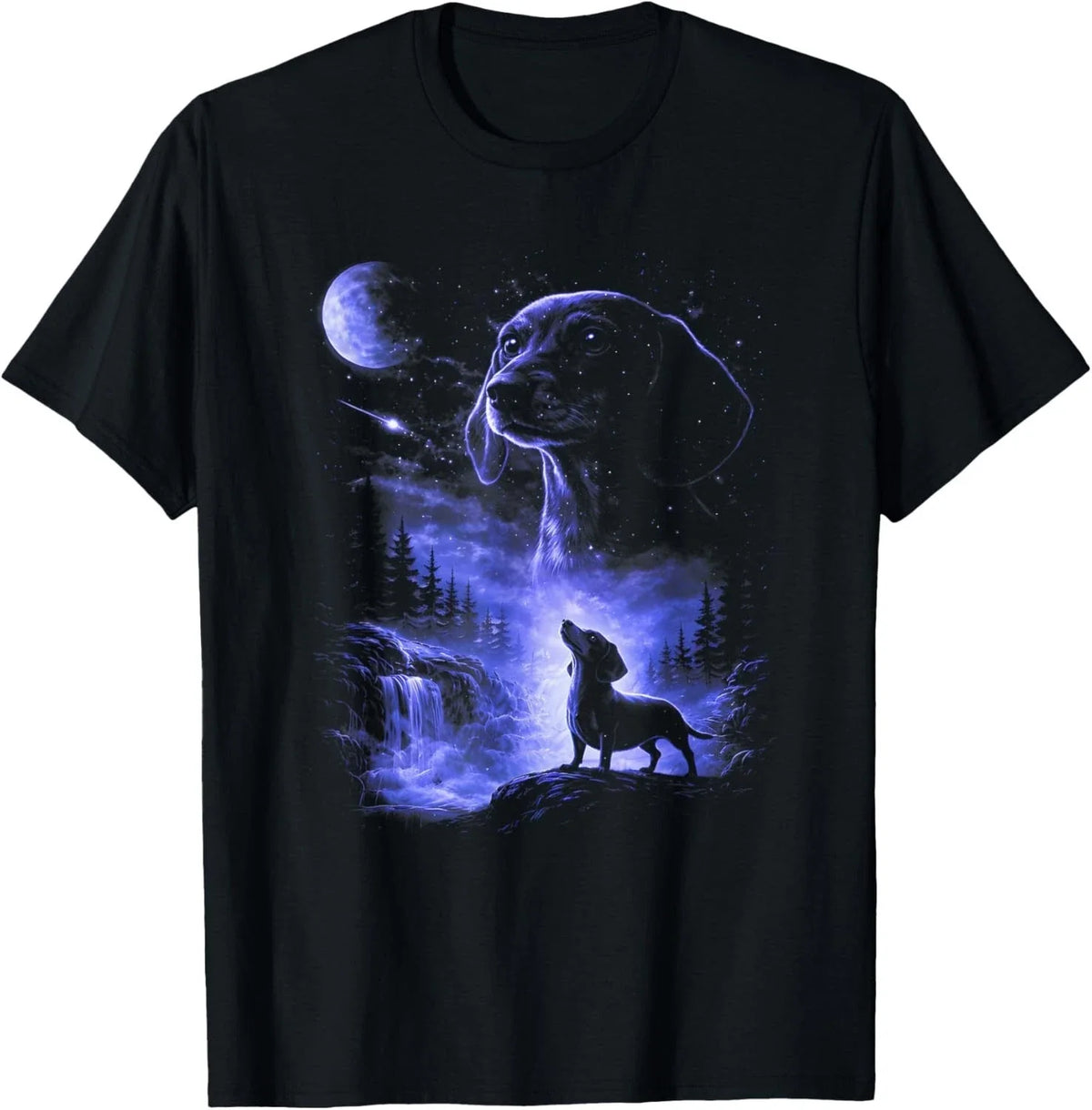 Dachshund Howling to The Moon Meme 90s Animal Graphic Gift Unisex Unisex