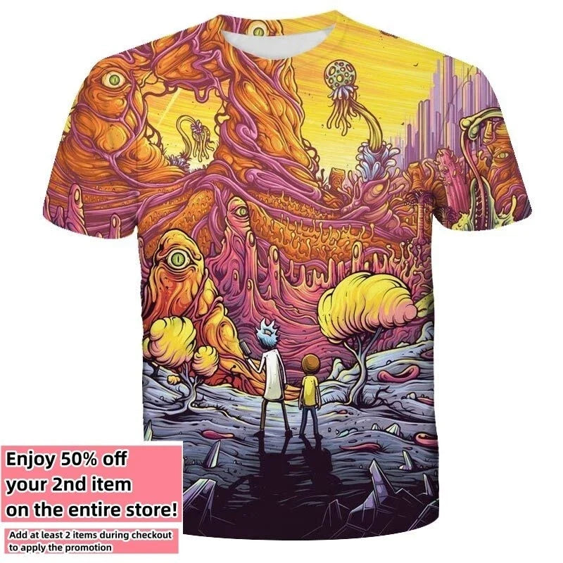 Funny Rick & Morty Double-Sided Unisex Adult Size Large Medium Small Unisex