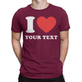 Personalised I Love Heart Custom Any Text Valentines Day Mens Womens s Unisex