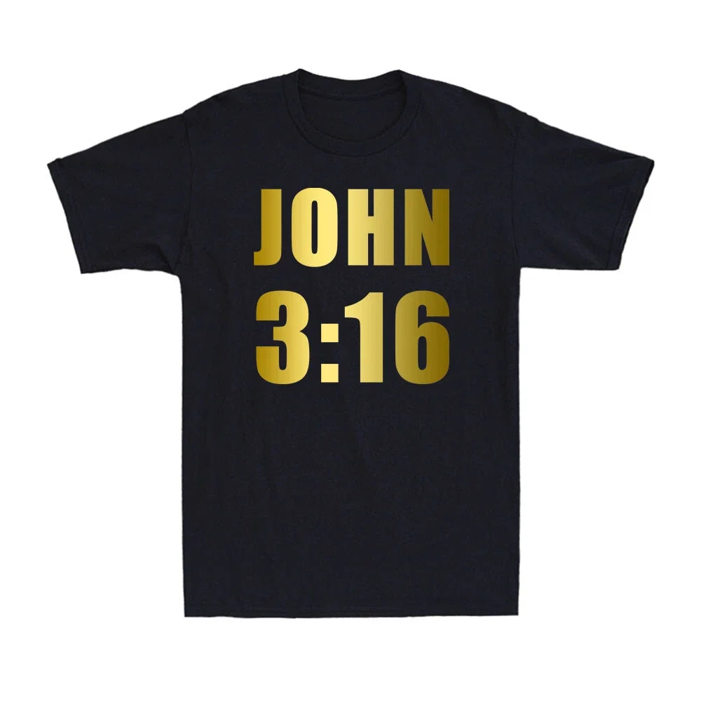 John 3 16 Bible Verse Christian Jesus John 3:16 Golden Print Men's Unisex