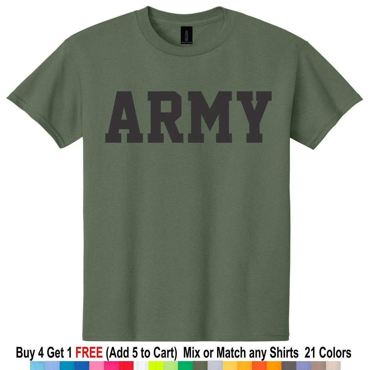 US Army Shirt PT Screen Printed Unisex