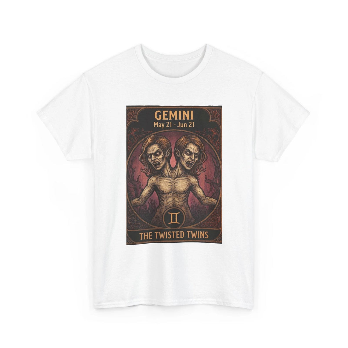 Gemini The Twisted Twins T-Shirt |Halloween Astrology Zodiac Horror Illustration