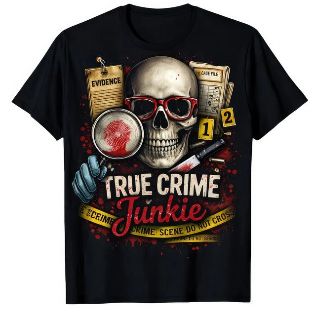 True Crime Fanatic Junkie Murder Mystery T-Shirt