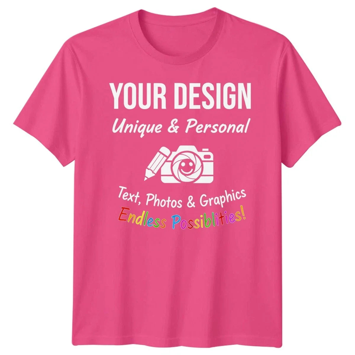 Personalised s Your Design Text Photo Graphic Custom Mens Kids Unisex Tee Unisex